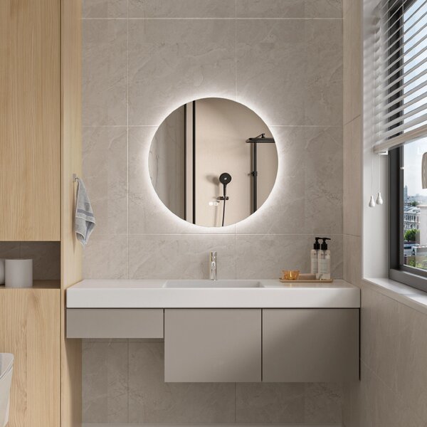 Erga Sofia, oglinda LED rotunda 60cm, 1380 lm, 3 culori de lumina, ERG-V01-207-6060