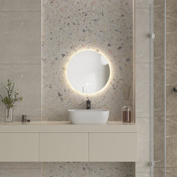 Erga Sofia, oglinda LED rotunda 50cm, 1150 lm, 3 culori de lumina, ERG-V01-207-5050