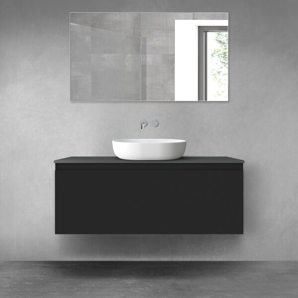 Oltens Vernal dulap 120x45.6x47 cm sub chiuveta pe perete negru 60016300