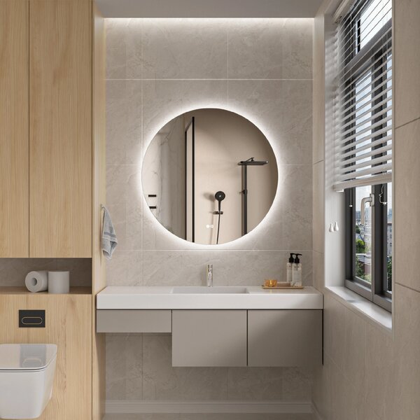 Erga Sofia, oglinda LED rotunda 80cm, 1840 lm, 3 culori luminoase, ERG-V01-207-8080