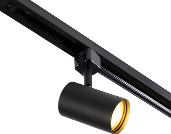 Sistem de iluminat cu șină modern cu 10 spoturi negre monofazate - Iconic Jeana
