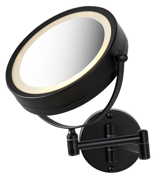 Oglinză de baie de design neagră, inclusiv LED reglabil IP44 - Vicino