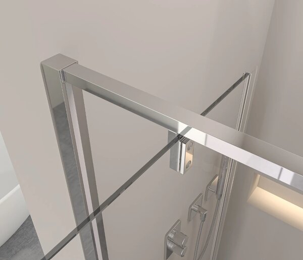 Erga Sydney, usa de dus cu balamale cu 1 canat pentru deschidere 80x195 cm, sticla transparenta 6 mm, profil cromat, ERG-V02-SYDNEY-D080-CR