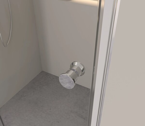 Erga Sydney, usa de dus cu balamale cu 1 canat pentru deschidere 80x195 cm, sticla transparenta 6 mm, profil cromat, ERG-V02-SYDNEY-D080-CR