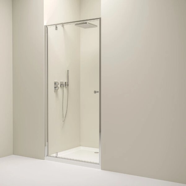Erga Sydney, usa de dus cu balamale cu 1 canat pentru deschidere 80x195 cm, sticla transparenta 6 mm, profil cromat, ERG-V02-SYDNEY-D080-CR