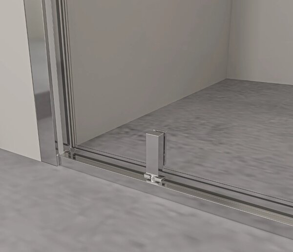 Erga Sydney, usa de dus cu balamale cu 1 canat pentru deschidere 80x195 cm, sticla transparenta 6 mm, profil cromat, ERG-V02-SYDNEY-D080-CR