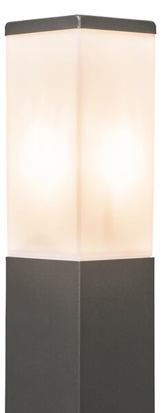 Lampă modernă de exterior pentru stâlp gri închis cu opal 45 cm IP44 - Malios