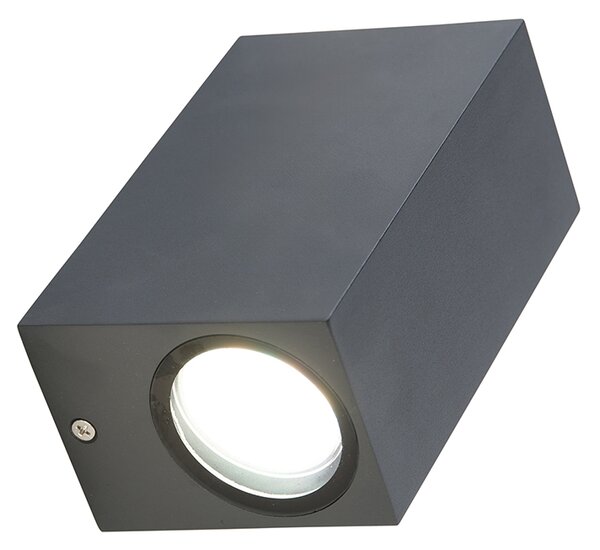 Lampă de perete inteligentă gri închis IP44 inclusiv 2 GU10 Wifi - Baleno