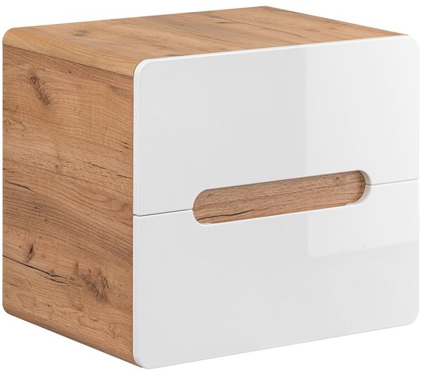 Comad Aruba White dulap cu blat 60x46x53 cm sub chiuveta pe perete alb-stejar ARUBAWHITE828-UN-60CMFSC