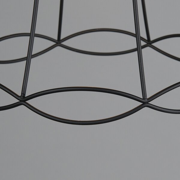 Lampă suspendată retro neagră 30 cm - Granny Frame