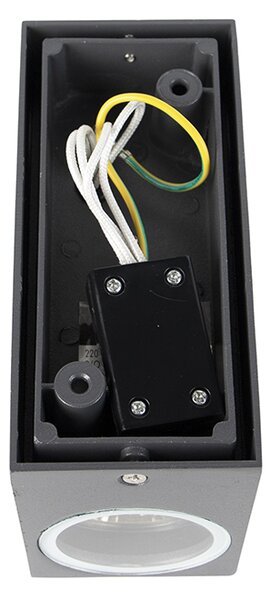 Set de 2 Aplice Moderne Gri Închis cu 2 Lumini IP44 - Baleno
