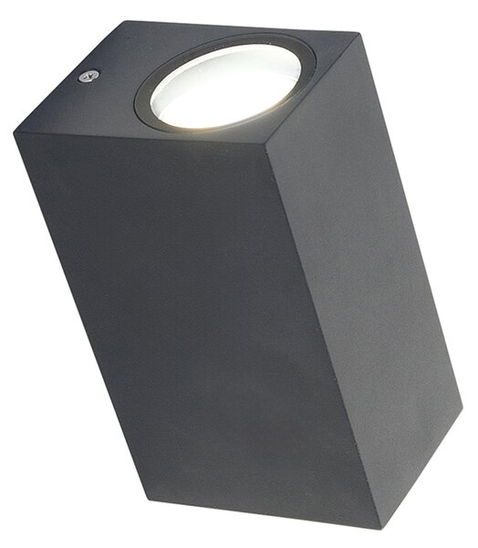 Lampă de perete inteligentă gri închis IP44 inclusiv 2 GU10 Wifi - Baleno