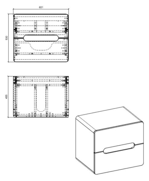 Comad Aruba Craft dulap 60x46x53 cm sub chiuveta pe perete stejar ARUBA CRAFT 828-UN-60CM FSC
