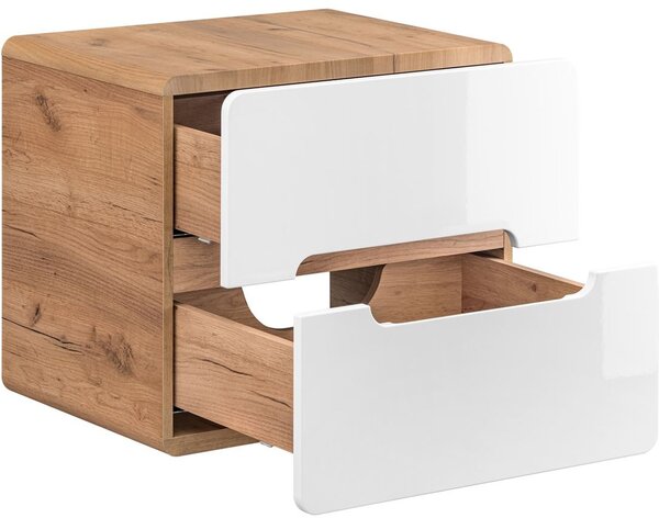 Comad Aruba White dulap cu blat 60x46x53 cm sub chiuveta pe perete alb-stejar ARUBAWHITE828-UN-60CMFSC