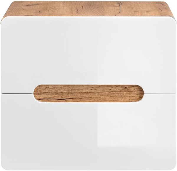 Comad Aruba White dulap cu blat 60x46x53 cm sub chiuveta pe perete alb-stejar ARUBAWHITE828-UN-60CMFSC