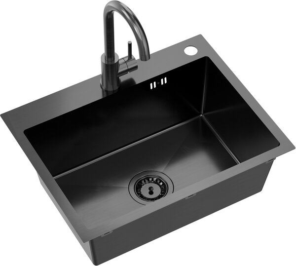 Quadron Luke chiuveta cu baterie și accesorii gri-antracit/gri-antracit ZH5845PVDBLM_3623500_PVDBLM