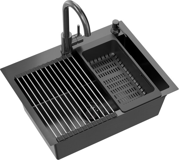 Quadron Luke chiuveta cu baterie și accesorii gri-antracit/gri-antracit ZH5845PVDBLM_3623500_PVDBLM