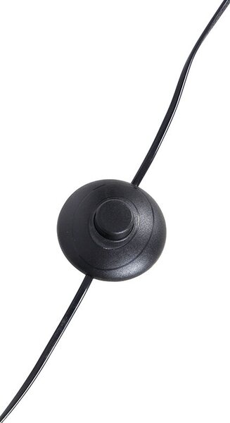 Lampă de podea cu trepied negru cu abajur alb 50 cm - Tripod Classic
