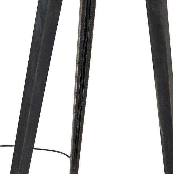 Lampă de podea cu trepied negru cu abajur paun 50 cm - Tripod Classic