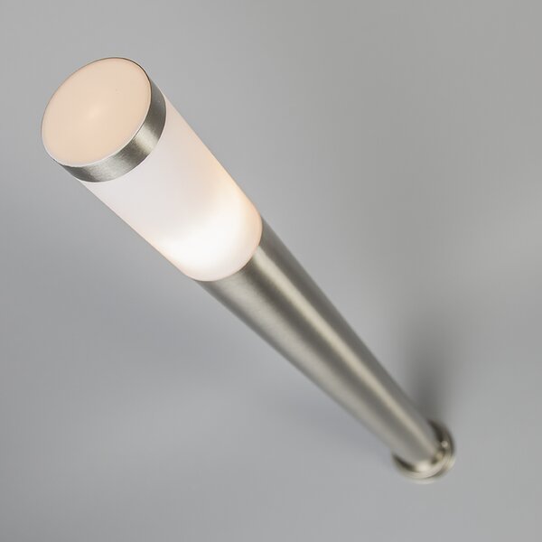 Lampă de exterior cu stâlp din oțel 110 cm IP44 - Rox cu țăruș de sol și racord pentru cablu