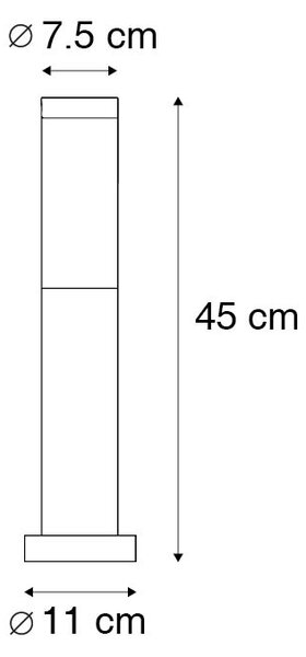 Lampă de exterior pe stâlp antracit 45 cm IP44 - Rox cu țăruș de sol și glandă pentru cablu