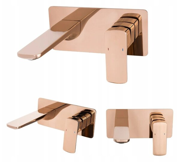 Gamma Cubic, baterie pentru lavoar ascuns, auriu roz, GMA-BCCUP-RG