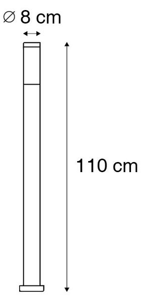 Lampă de exterior cu stâlp din oțel 110 cm IP44 - Rox cu țăruș de sol și racord pentru cablu