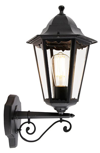 Aplică clasică de perete pentru exterior negru IP44 - Havana Up
