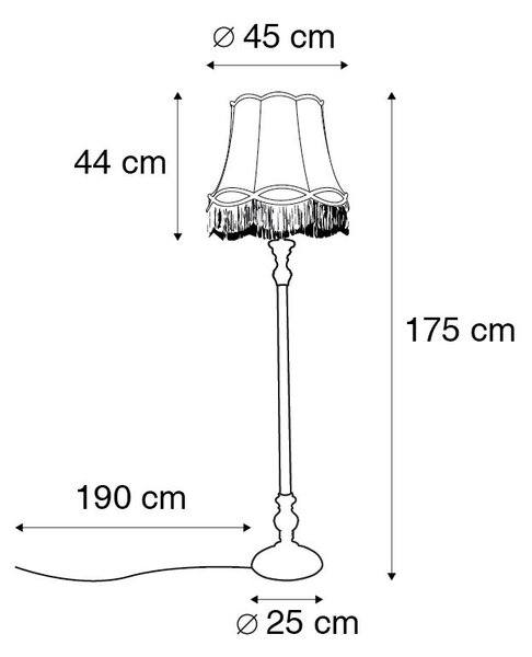 Lampă de podea retro gri cu abajur roz Granny - Classico