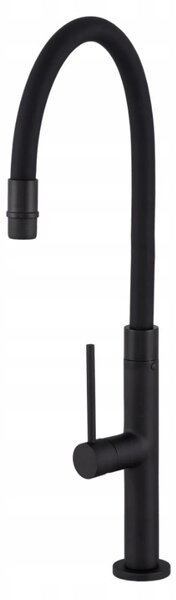 Baterie de bucătărie Gamma Flex Slim, înaltă, cu braț elastic h-480 mm, negru, GMA-BFXSL-BK