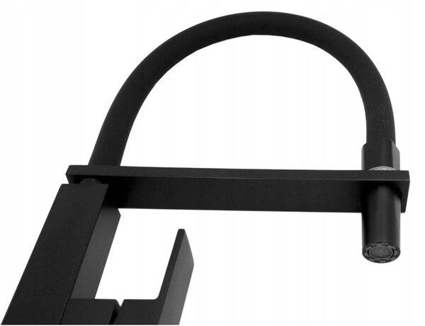 Gamma Luk, baterie de bucătărie înaltă cu braț elastic, negru mat, GMA-BLK-BK
