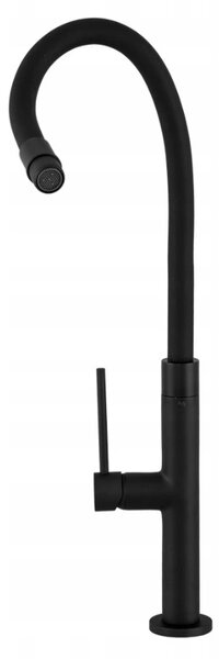 Baterie de bucătărie Gamma Flex Slim, înaltă, cu braț elastic h-480 mm, negru, GMA-BFXSL-BK