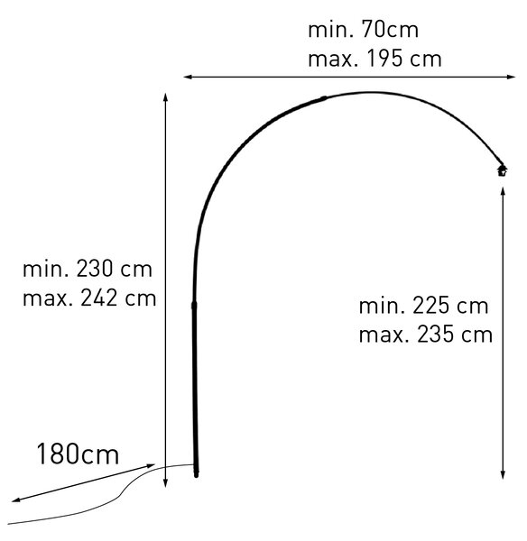 Arc pentru lampă cu arc XXL alamă