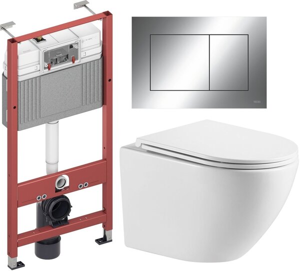 Set cadru încastrat Tece Base 9400407, vas WC cu capac soft-close Omnires Ottawa OTTAWAMWBP, 9.240.401