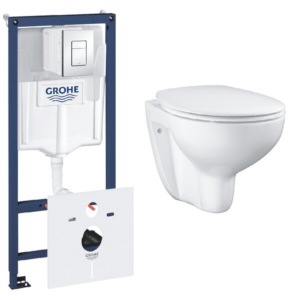 Set cadru încastrat Grohe Rapid SL 38827000, vas WC cu capac soft-close Grohe Bau Ceramic 39351000