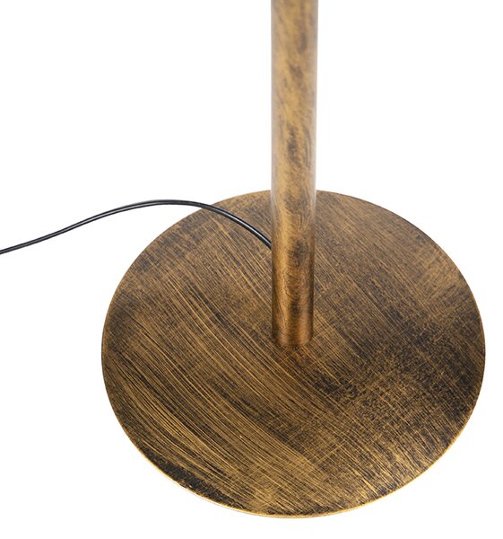 Lampa de podea moderna aurie cu abajur negru cu auriu - Simplo