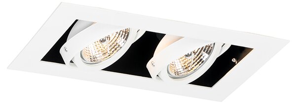 Spot încastrat modern alb cu 2 lumini reglabil - Oneon 70