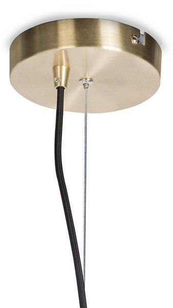 Lampă modernă suspendată din alamă cu sticlă fumurie 50 cm - Ball