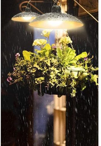 Lampa solara dubla suspendata, senzor crepuscular, 6500K, 3 moduri iluminare, telecomanda, IP44