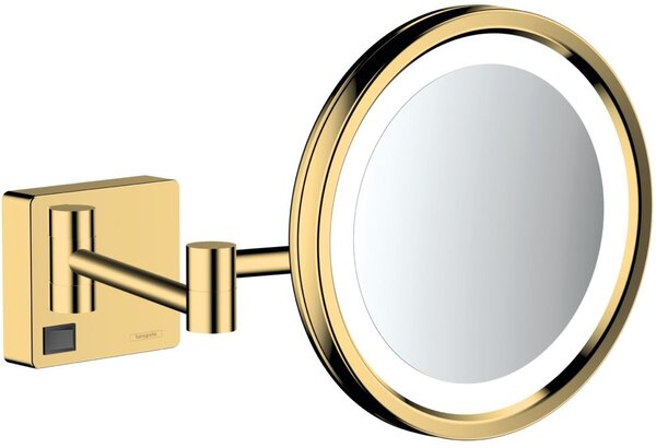 Hansgrohe AddStoris oglindă cosmetică 21.7x21.7 cm rotunde cu iluminare auriu 41790990