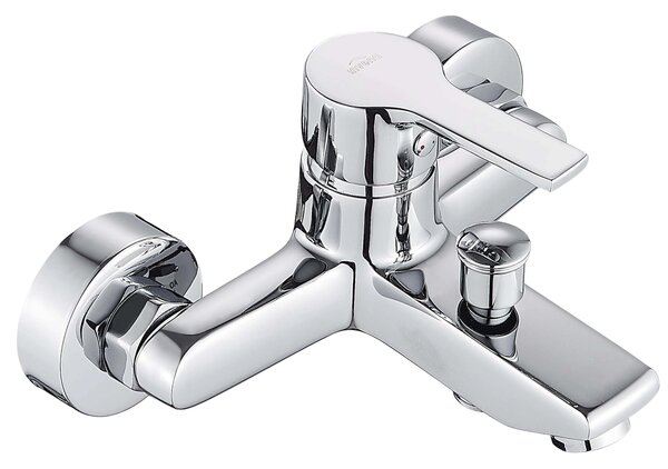 Invena Bralos, baterie pentru cada de perete, crom, INV-BW-07-001-A