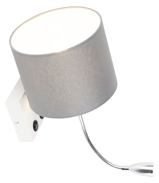 Lampa de perete moderna alba cu abajur gri - Brescia