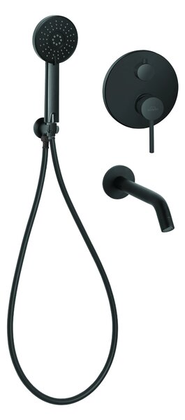Invena Dafni, set cadă-duș ascuns, negru mat, INV-BS-88-W04-A