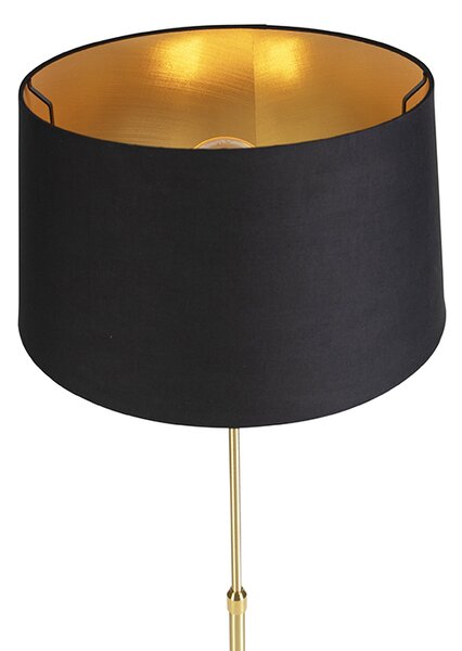 Lampă de podea auriu/alamă cu abajur negru 45 cm reglabil - Parte