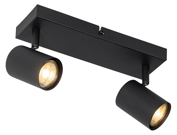 Plafonieră modernă neagră cu 2 lumini, dreptunghiulară reglabilă - Jeana