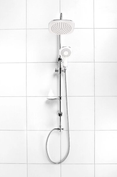 Invena Elea, coloana de dus h-960 cu dus de mana si plafon, alb-crom, INV-AU-82-001-M