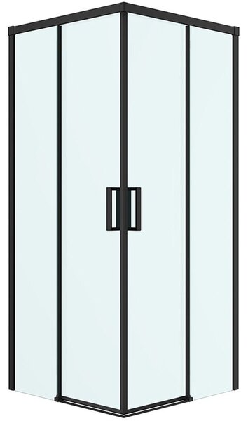 Oltens Breda cabină de duș 80x80 cm pătrat negru mat/sticlă transparentă 20005300