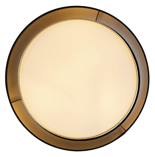 Plafoniera moderna neagra cu auriu 50 cm 3 lumini - Drum Duo