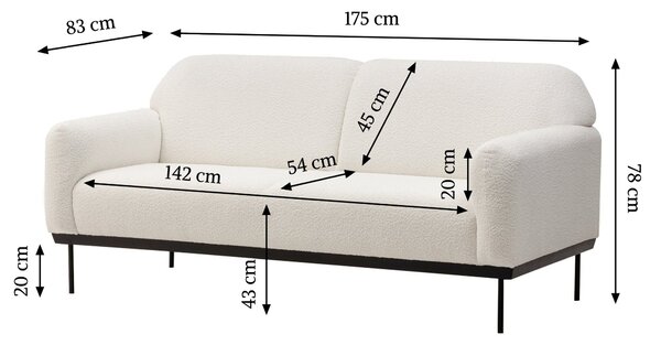 Canapea design alb ANDERSON Baloo 2073