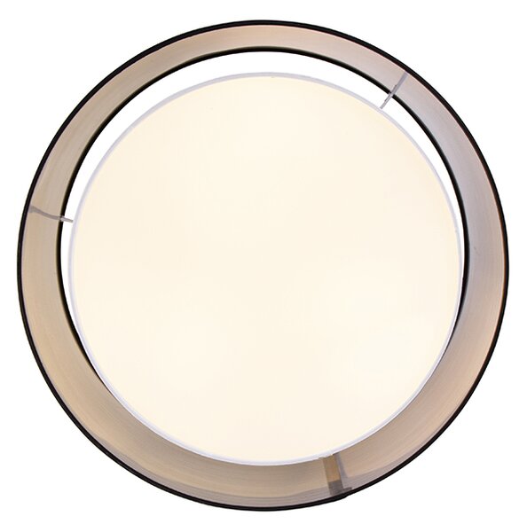 Plafoniera moderna neagra cu alba 50 cm 3 lumini - Drum Duo